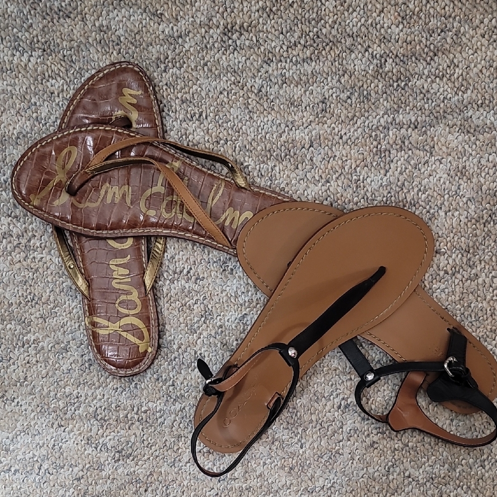 COACH & Sam Edelman Brown and Black Women's Sandals